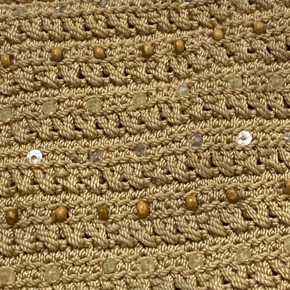 The SAK Beige Crochet Natural color bead and sequin accents crossbody purse - Picture 5 of 11